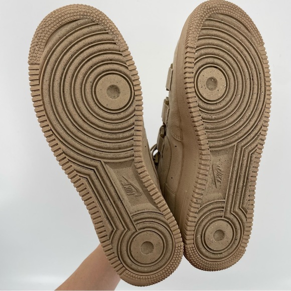 Nike Men’s Billie Eilish Air Force 1 High Top Sneakers Neutral Suede Velcro 9.5 - Picture 7 of 8